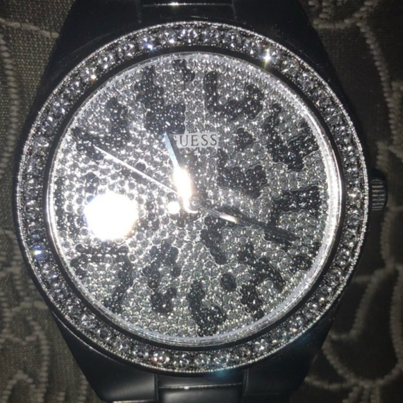 Guess bling silver cheetah stainless steel watch main image 6